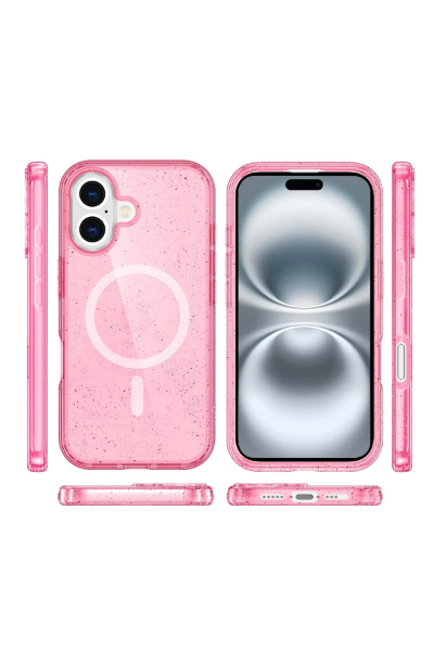 Newface iPhone 16 Plus Kılıf Glow Magsafe Kapak - Pembe resmi