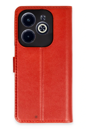 Newface İnfinix Hot 40i Kılıf Trend S Plus Kapaklı Kılıf - Kırmızı resmi