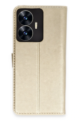 Newface Realme C55 Kılıf Trend S Plus Kapaklı Kılıf - Gold resmi
