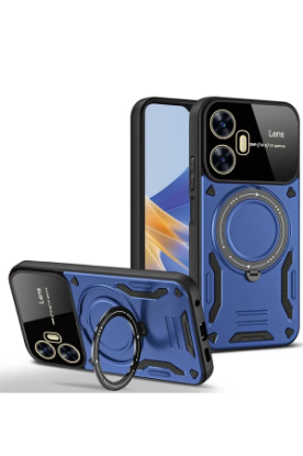 Newface Realme C55 Kılıf Joy Lens Standlı Kapak - Lacivert resmi