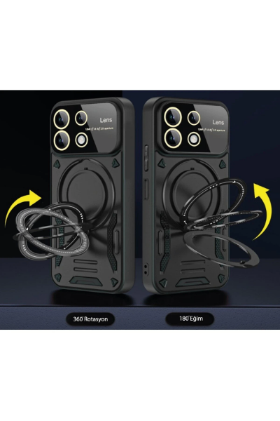 Newface Realme C55 Kılıf Joy Lens Standlı Kapak - Mor resmi