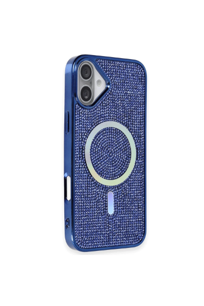 Newface iPhone 16 Plus Kılıf Diamond Magsafe Kapak - Lacivert resmi