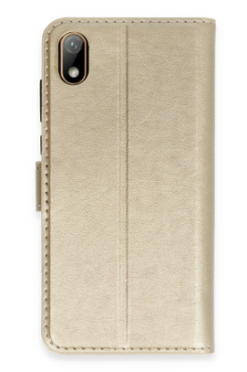 Newface Huawei Y5 2019 Kılıf Trend S Plus Kapaklı Kılıf - Gold resmi