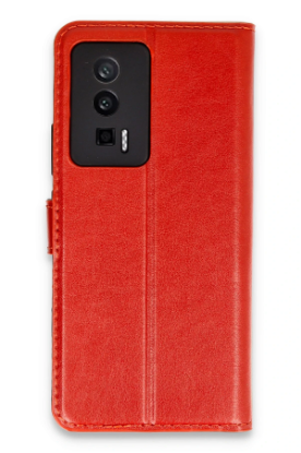 Newface Xiaomi Poco F5 Pro Kılıf Trend S Plus Kapaklı Kılıf - Kırmızı resmi