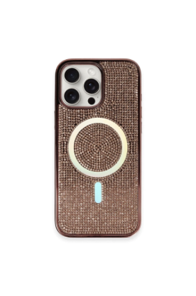 Newface iPhone 16 Pro Kılıf Diamond Magsafe Kapak - Pembe resmi