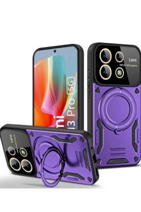 Newface Xiaomi Redmi Note 13 Pro 5G Kılıf Joy Lens Standlı Kapak - Mor resmi