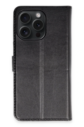 Newface iPhone 15 Pro Max Kılıf Trend S Plus Kapaklı Kılıf - Siyah resmi