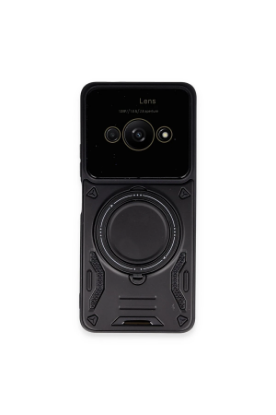 Newface Xiaomi Poco C61 Kılıf Joy Lens Standlı Kapak - Siyah resmi