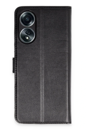 Newface Oppo A58 Kılıf Trend S Plus Kapaklı Kılıf - Siyah resmi