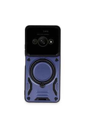 Newface Xiaomi Poco C61 Kılıf Joy Lens Standlı Kapak - Lacivert resmi