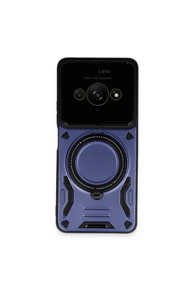 Newface Xiaomi Poco C61 Kılıf Joy Lens Standlı Kapak - Lacivert resmi