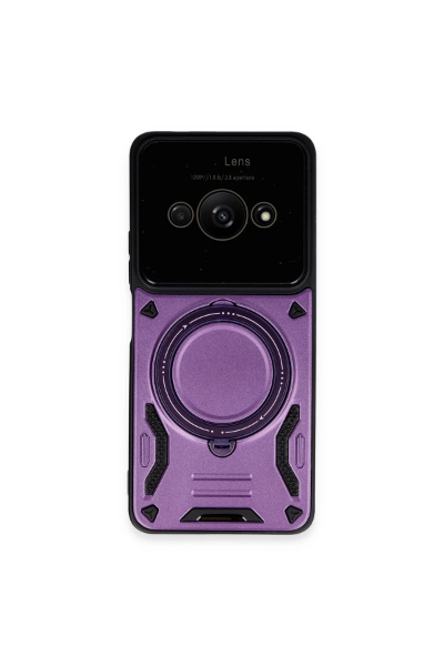 Newface Xiaomi Poco C61 Kılıf Joy Lens Standlı Kapak - Mor resmi