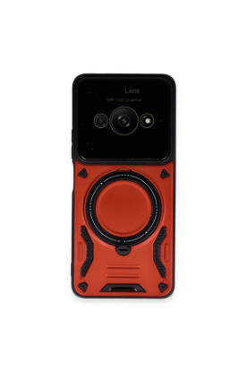 Newface Xiaomi Poco C61 Kılıf Joy Lens Standlı Kapak - Kırmızı resmi