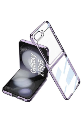 Newface Samsung Galaxy Z Flip 5 Kılıf Fold Element Kapak - Mor resmi