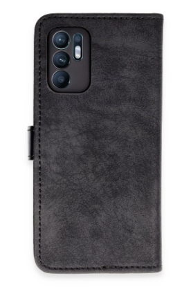Newface Oppo Reno 6 Kılıf Trend S Plus Kapaklı Kılıf - Siyah resmi