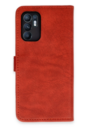 Newface Oppo Reno 6 Kılıf Trend S Plus Kapaklı Kılıf - Kırmızı resmi