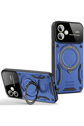 Newface Samsung Galaxy A06 Kılıf Joy Lens Standlı Kapak - Lacivert resmi