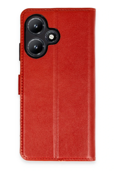 Newface İnfinix Hot 30i Kılıf Trend S Plus Kapaklı Kılıf - Kırmızı resmi