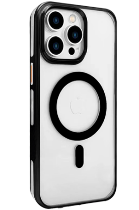 Joko iPhone 15 Pro Max Gleam PC Sert Magsafe Kılıf - Şeffaf-Siyah resmi