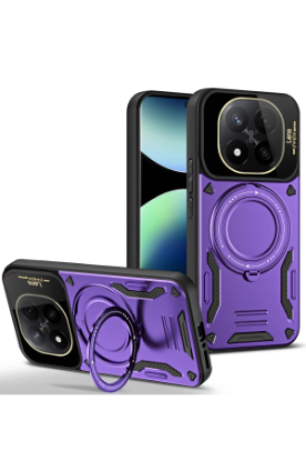 Newface Xiaomi Redmi Note 14 Pro Plus Kılıf Joy Lens Standlı Kapak - Mor resmi
