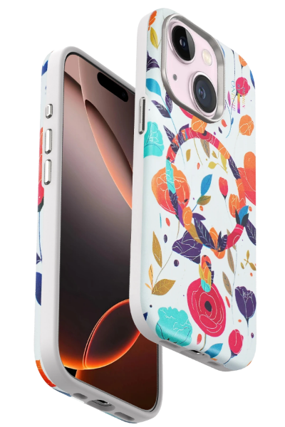 Onegif iPhone 14 Flower Series Magsafe Kapak - Beyaz resmi