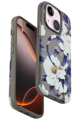 Onegif iPhone 14 Flower Series Magsafe Kapak - Gri resmi