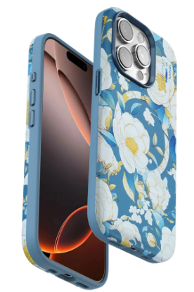 Onegif iPhone 14 Pro Flower Series Magsafe Kapak - Mavi resmi
