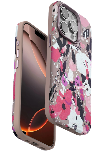 Onegif iPhone 14 Pro Flower Series Magsafe Kapak - Pembe resmi