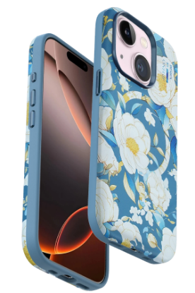 Onegif iPhone 15 Flower Series Magsafe Kapak - Mavi resmi