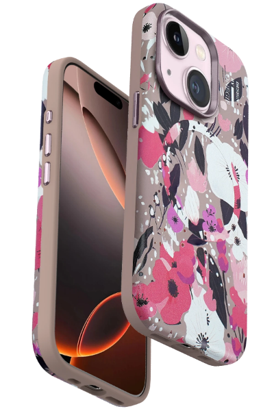 Onegif iPhone 15 Flower Series Magsafe Kapak - Pembe resmi