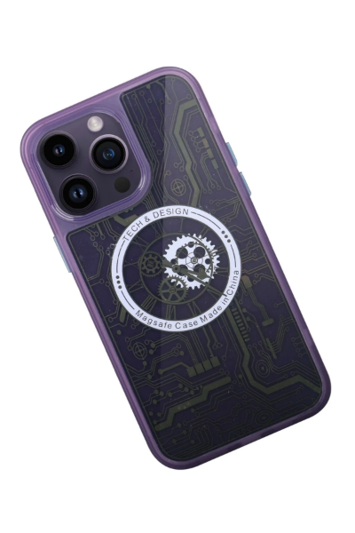 Newface iPhone 14 Pro Kılıf Magic Magneticsafe Silikon - Derin Mor resmi