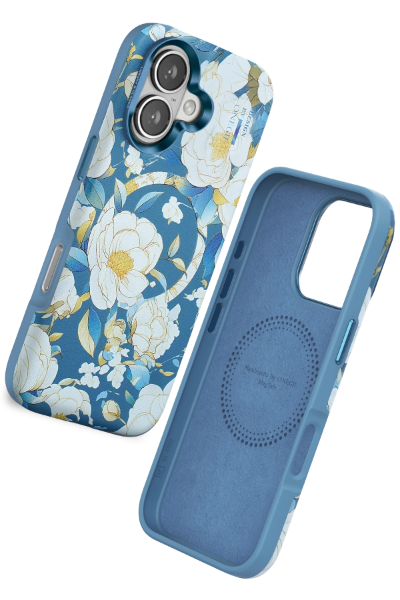 Onegif iPhone 16 Flower Series Magsafe Kapak - Mavi resmi