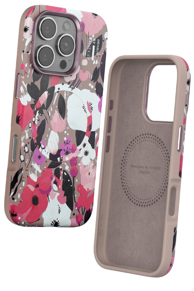 Onegif iPhone 16 Pro Flower Series Magsafe Kapak - Pembe resmi