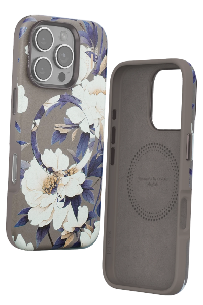 Onegif iPhone 16 Pro Flower Series Magsafe Kapak - Gri resmi