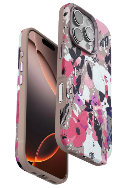 Onegif iPhone 16 Pro Max Flower Series Magsafe Kapak - Pembe resmi