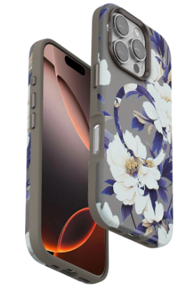 Onegif iPhone 16 Pro Max Flower Series Magsafe Kapak - Gri resmi