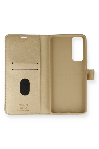 Newface Huawei P Smart 2021 Kılıf Trend S Plus Kapaklı Kılıf - Gold resmi