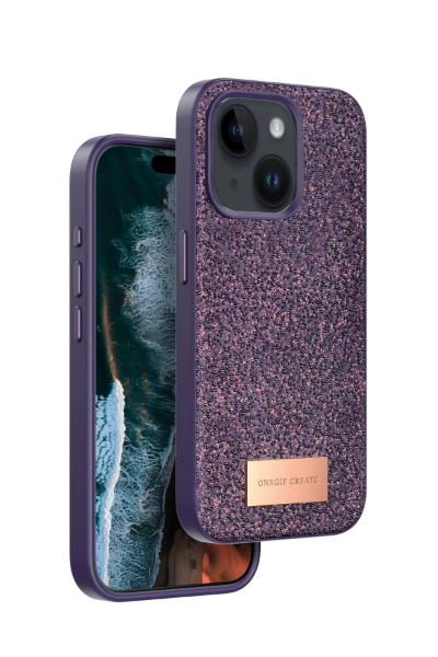 Onegif iPhone 14 Bright Simli Kapak - Derin Mor resmi