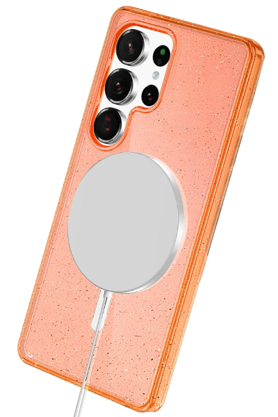 Newface Samsung Galaxy S25 Ultra Glow Magsafe Kapak - Turuncu resmi