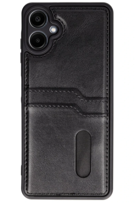 Newface Samsung Galaxy A06 Kılıf Sara Kartvizitli Deri Kılıf - Siyah resmi