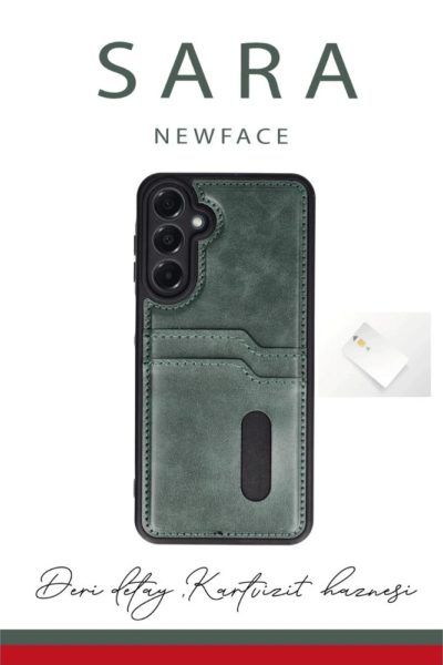 Newface Samsung Galaxy A26 Kılıf Sara Kartvizitli Deri Kılıf - Lacivert resmi