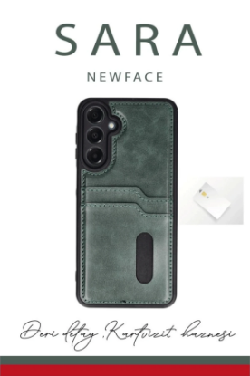 Newface Samsung Galaxy A36 Kılıf Sara Kartvizitli Deri Kılıf - Lacivert resmi