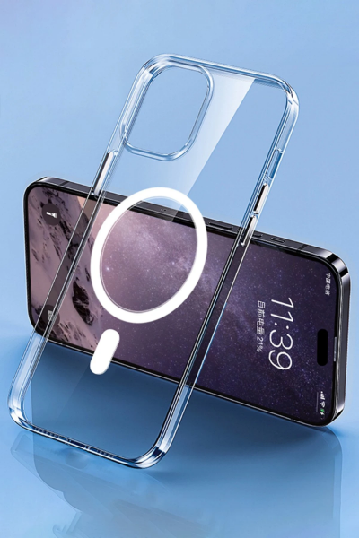 Newface iPhone 14 Pro Max Kılıf Tron Şeffaf Magsafe Kapak - Şeffaf resmi