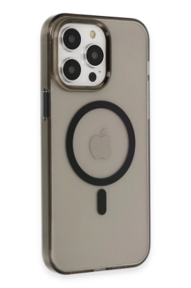 Newface iPhone 13 Pro Max Kılıf Tron Şeffaf Magsafe Kapak - Siyah resmi