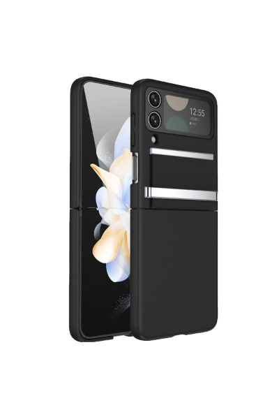 Newface Samsung Galaxy Z Flip 3 Kılıf Belt Flip Kapak - Siyah resmi