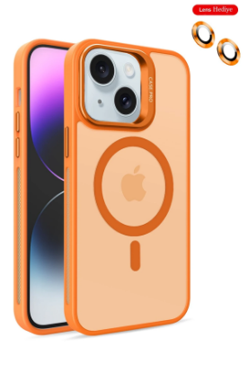 Joko iPhone 14 Kılıf Flet Lens Magsafe Kapak - Turuncu resmi