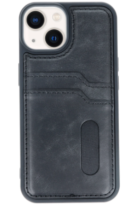 Newface iPhone 14 Kılıf Sara Kartvizitli Deri Kılıf - Siyah resmi