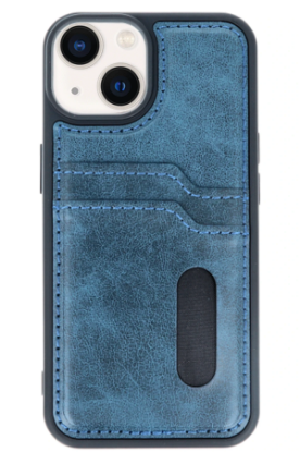 Newface iPhone 14 Kılıf Sara Kartvizitli Deri Kılıf - Lacivert resmi