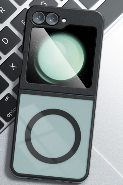Newface Samsung Galaxy Z Flip 5 Kılıf Blur Fold Magsafe Kapak - Mat Siyah resmi