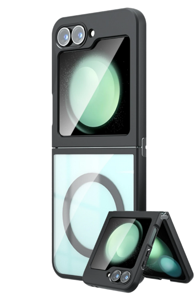 Newface Samsung Galaxy Z Flip 6 Kılıf Blur Fold Magsafe Kapak - Siyah resmi
